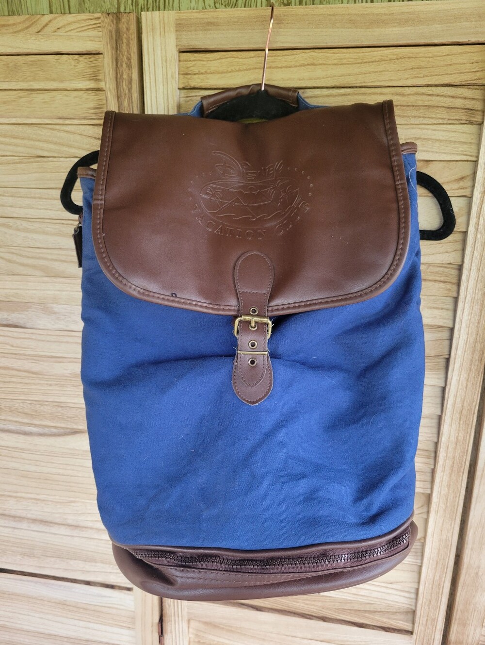 Disney Vtg Bag Blue & Brown Leather Pack  (DVC Item)